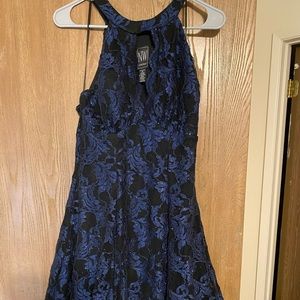 Shirt dress above the knee length, sparkle blue, medium weight